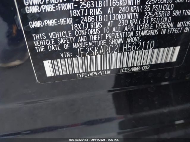 JF2SKARC2LH562110 Subaru Forester Sport
