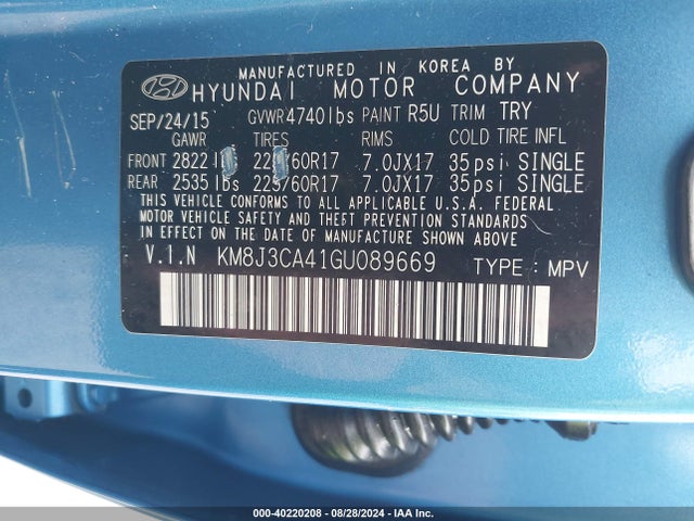 Hyundai TUCSON SE 2016 KM8J3CA41GU089669 Image 9