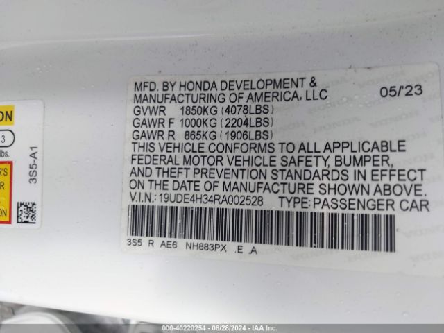 19UDE4H34RA002528 Acura Integra A-spec
