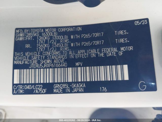 JTERU5JRXP6166440 Toyota 4runner Trd Off Road Premium