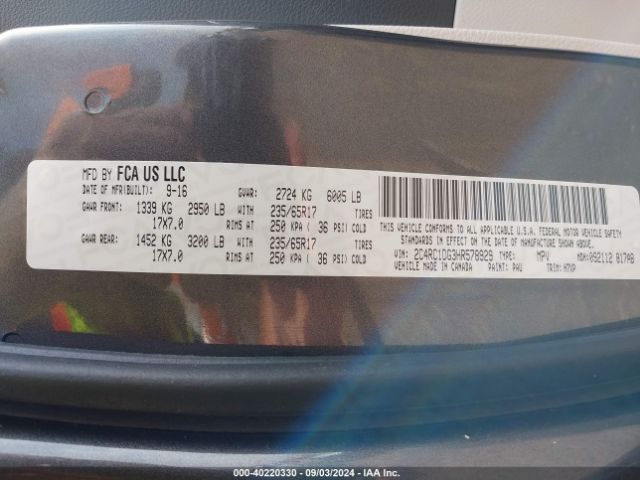 2C4RC1DG3HR578929 Chrysler Pacifica Touring