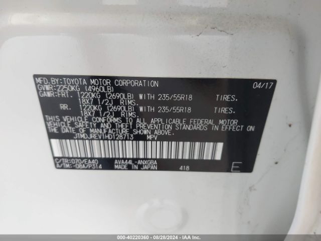 JTMDJREV1HD128713 Toyota Rav4 Hybrid Limited
