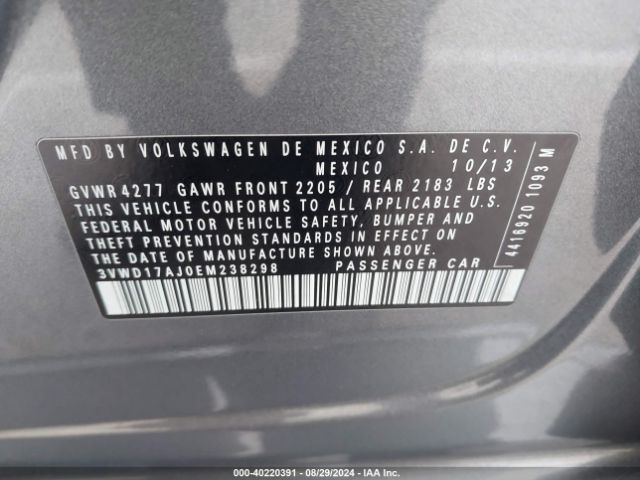 3VWD17AJ0EM238298 Volkswagen Jetta 1.8t Se