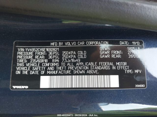YV4952CY6E1692821 Volvo XC90 3.2