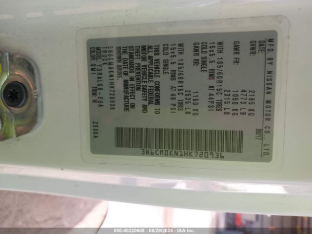 3N6CM0KN1HK720936 Nissan NV200 SV