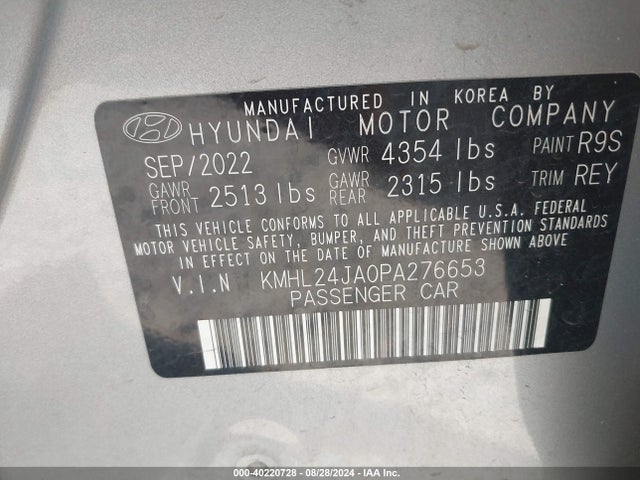 Hyundai SONATA SE 2023 KMHL24JA0PA276653 Image 9
