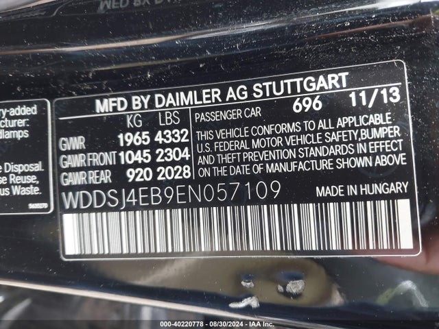 WDDSJ4EB9EN057109 Mercedes-Benz CLA 250