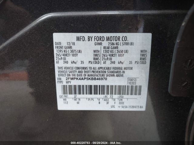 2FMPK4AP5KBB46970 Ford EDGE ST