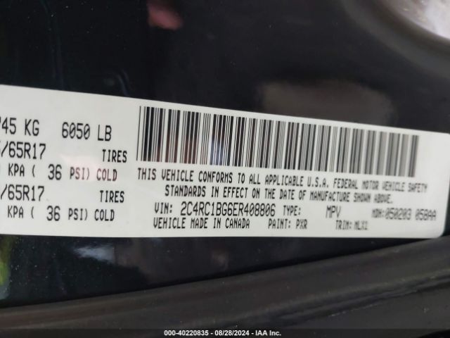 2C4RC1BG6ER408806 Chrysler Town & Country Touring