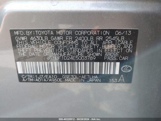 JTHBF1D24E5003789 Lexus IS 250