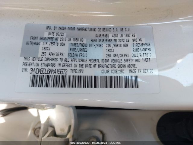 3MVDMBDL6NM415672 Mazda Cx-30 Premium
