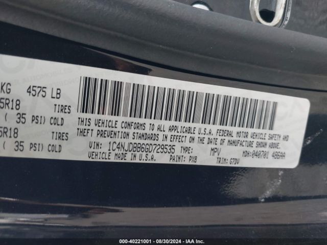 1C4NJDBB6GD729535 Jeep Compass Sport Se