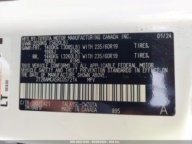 2T2BAMCA5RC057214 Lexus Rx 350 Premium