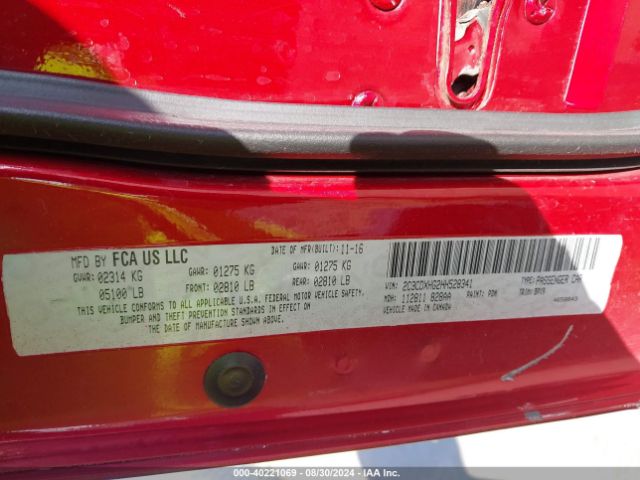 2C3CDXHG2HH528341 Dodge Charger Sxt Rwd