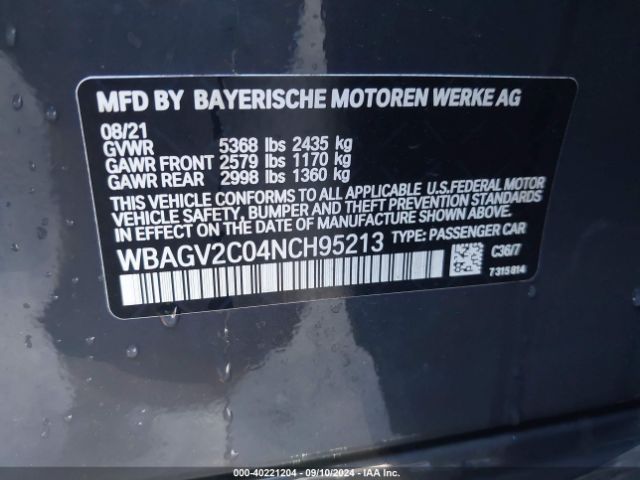 2022 BMW 840 GRAN COUPE WBAGV2C04NCH95213 Photo 8