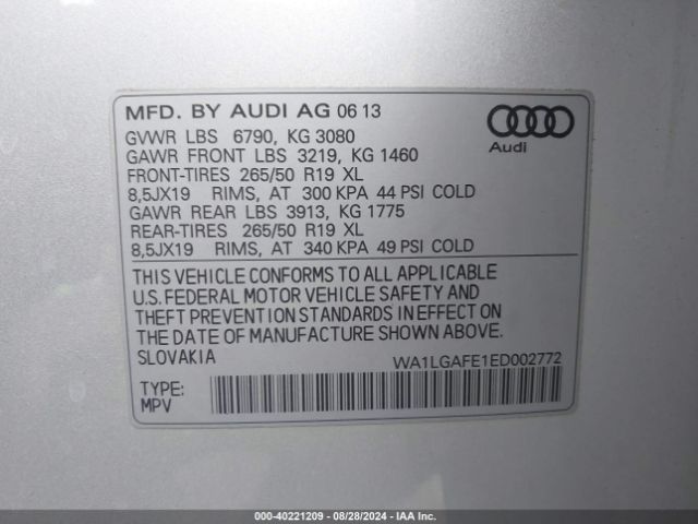 WA1LGAFE1ED002772 Audi Q7 3.0t Premium