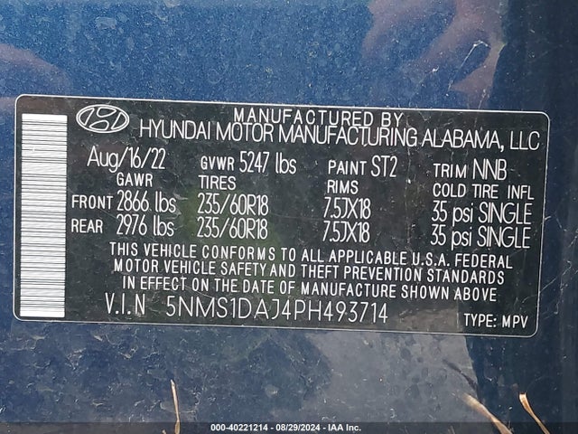 Hyundai Santa Fe Se 2023 5NMS1DAJ4PH493714 Image 9