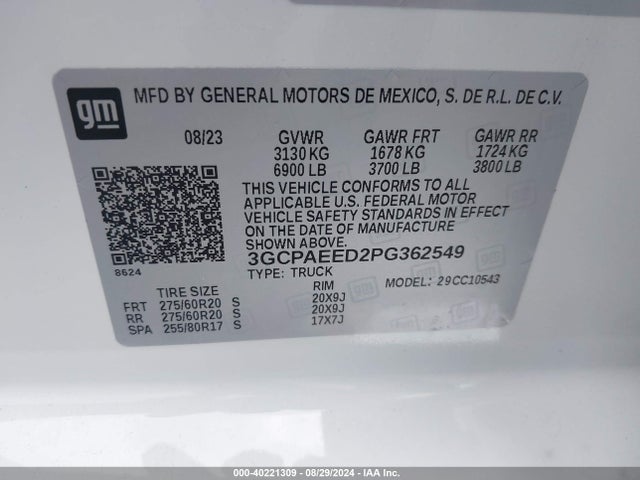 3GCPAEED2PG362549 Chevrolet Silverado 1500 2wd  Short Bed Ltz