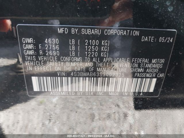 4S3BWAB63S3002325 Subaru Legacy