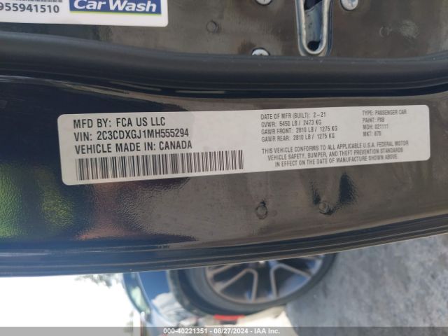 2C3CDXGJ1MH555294 Dodge Charger Scat Pack Rwd