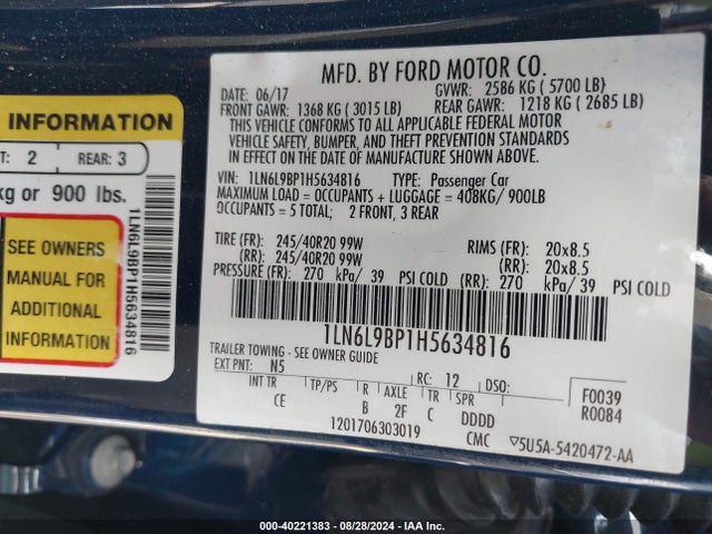 1LN6L9BP1H5634816 Lincoln Continental Black Label
