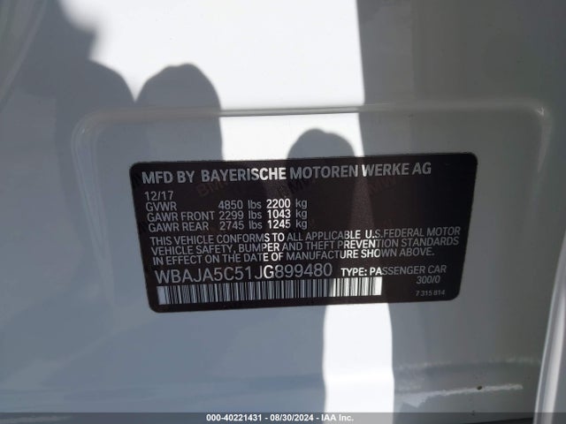 WBAJA5C51JG899480 BMW 530I