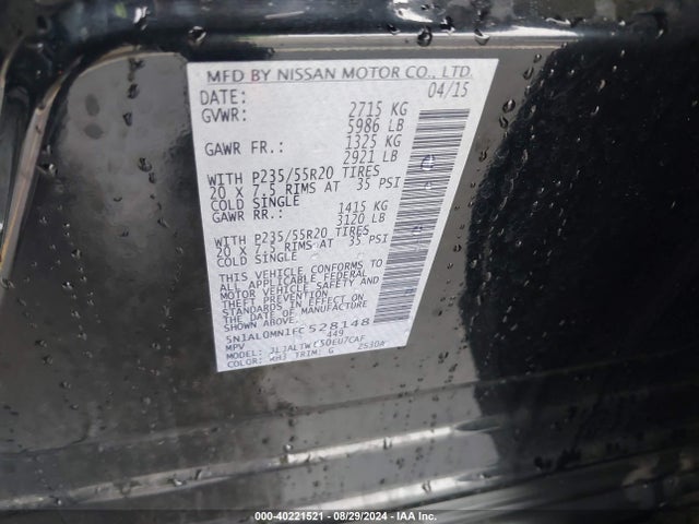 Infiniti QX60 2015 5N1AL0MN1FC528148 Image 9