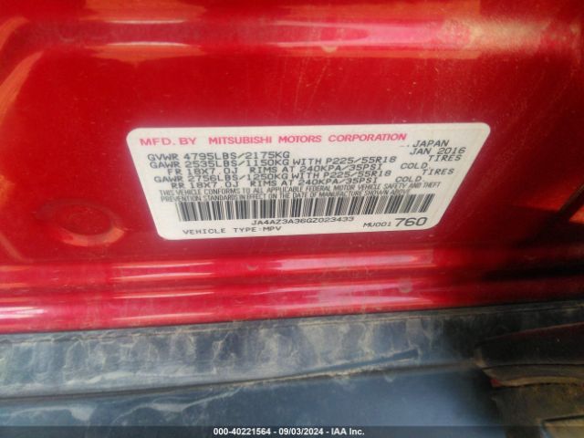 JA4AZ3A36GZ023433 Mitsubishi Outlander Sel