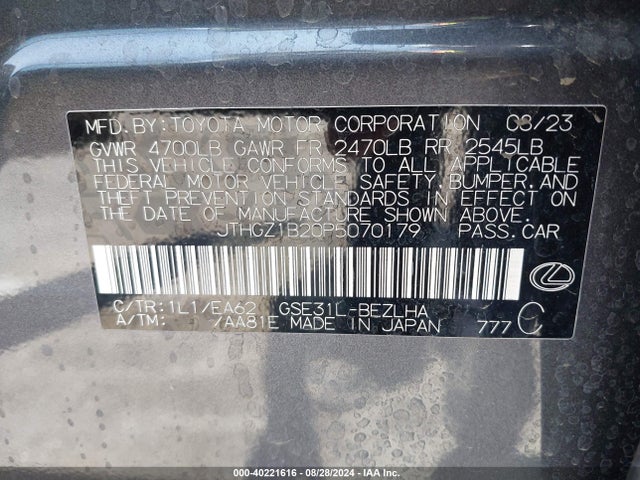 JTHGZ1B20P5070179 Lexus Is 350 F Sport