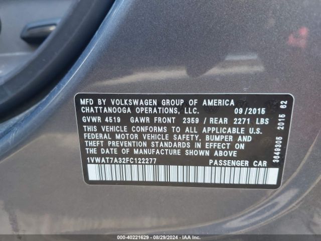1VWAT7A32FC122277 Volkswagen Passat 1.8t Limited Edition