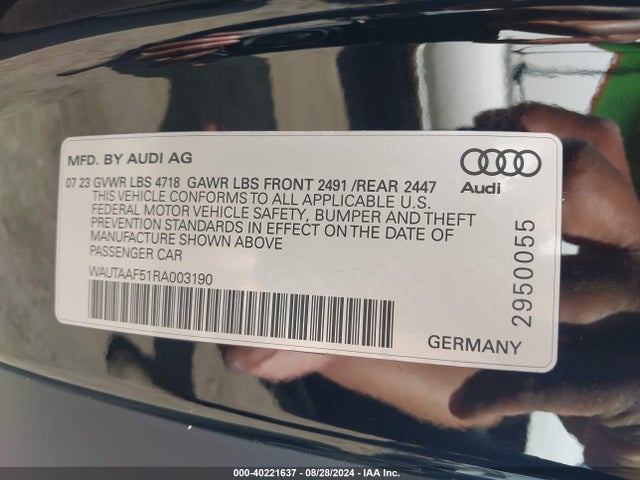 2024 AUDI A5 WAUTAAF51RA003190 Photo 8