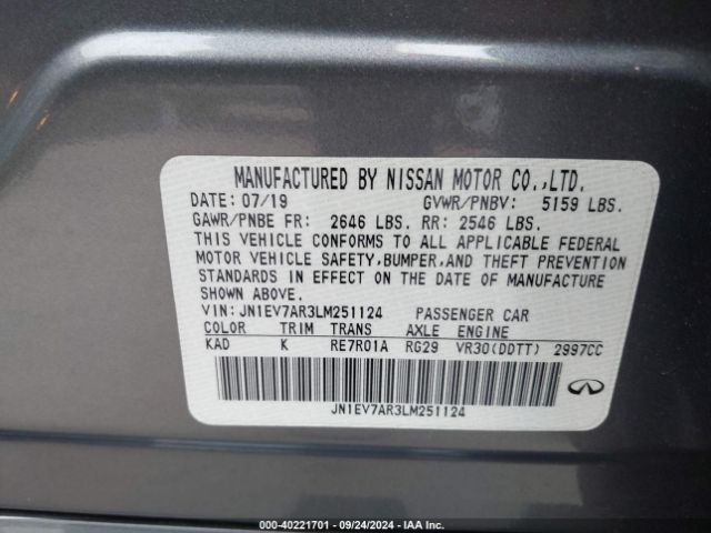 JN1EV7AR3LM251124 Infiniti Q50 Luxe Awd