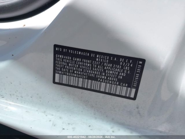 3VW9T7BU5RM045367 Volkswagen Jetta Gli 40th Anniversary Edition
