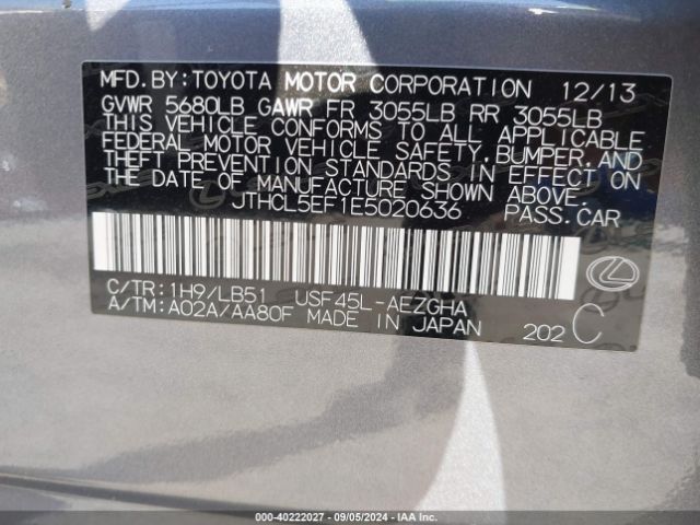 JTHCL5EF1E5020636 Lexus LS 460
