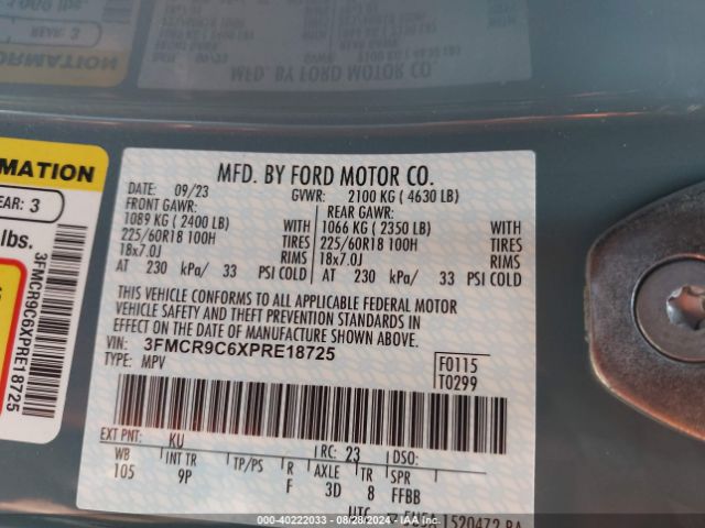 3FMCR9C6XPRE18725 Ford Bronco Sport Outer Banks