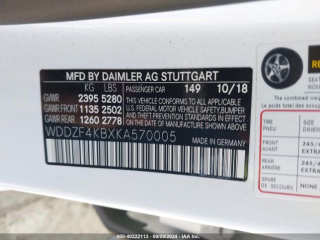 WDDZF4KBXKA570005 Mercedes-Benz E 300 4matic