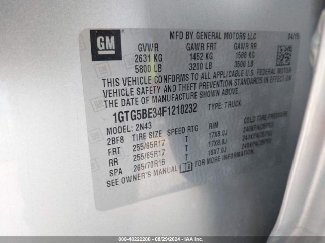1GTG5BE34F1210232 GMC CANYON SLE