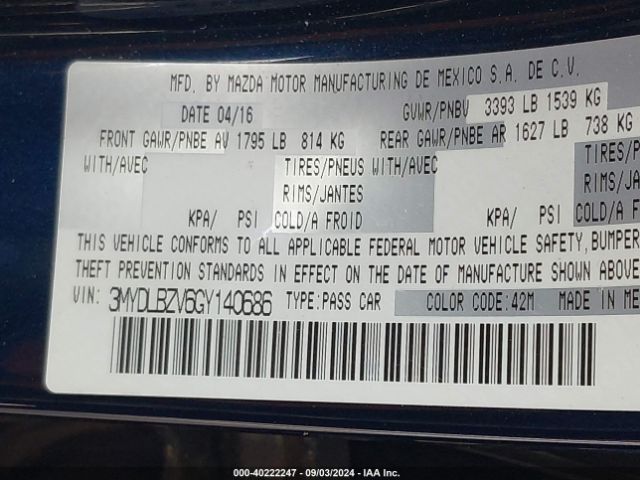 3MYDLBZV6GY140686 Scion IA