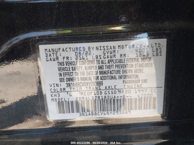Nissan Sentra Sv Xtronic Cvt 2022 3N1AB8CV6NY293889 Image 9