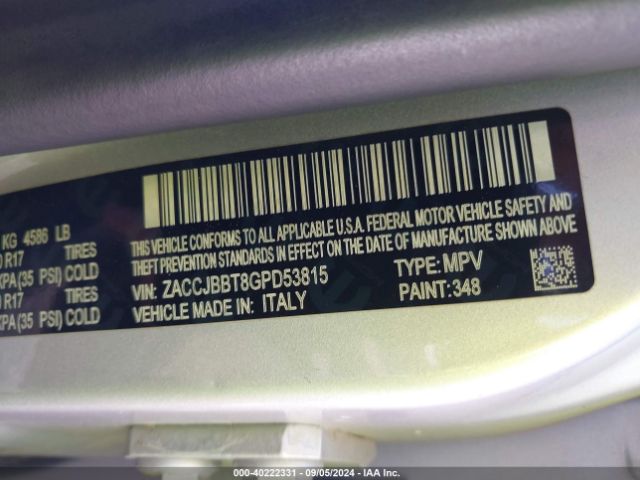 ZACCJBBT8GPD53815 Jeep Renegade Latitude