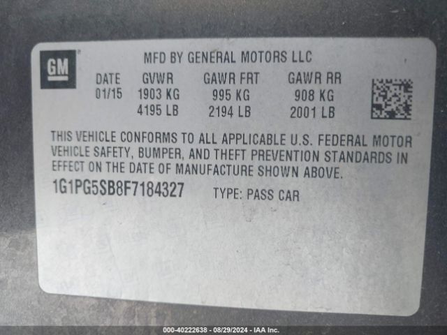 1G1PG5SB8F7184327 Chevrolet CRUZE LTZ