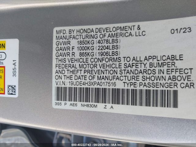 19UDE4H3XPA017516 Acura Integra A-spec