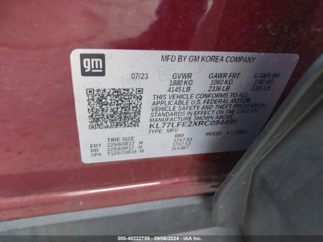 KL77LFE2XRC094495 Chevrolet Trax Fwd Sp