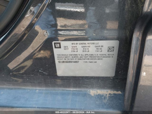 1G1JB5SG0H4144957 Chevrolet Sonic Ls Auto