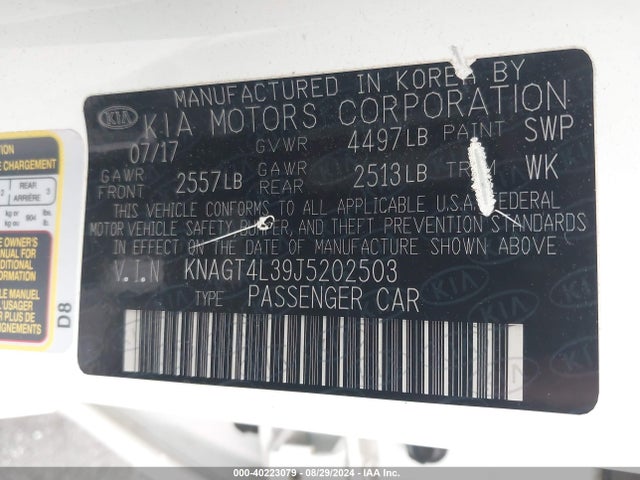 KIA Optima Lx 2018 KNAGT4L39J5202503 Image 9