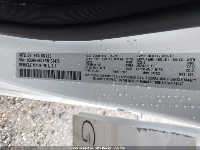 1C6RREBGXRN134476 RAM 1500 Lone Star Quad Cab 4x2 6'4 Box