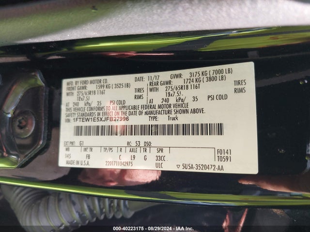 Ford F-150 Xlt 2018 1FTEW1E5XJFB27996 Image 9