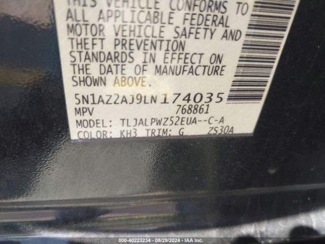 5N1AZ2AJ9LN174035 Nissan Murano S Fwd