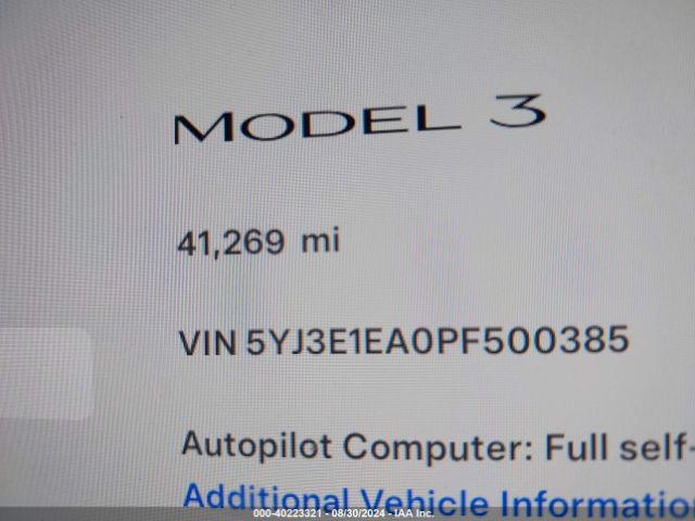 5YJ3E1EA0PF500385 Tesla Model 3 Rear-wheel Drive