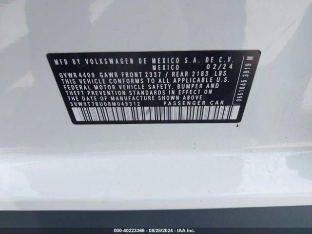3VW9T7BU0RM049312 Volkswagen Jetta Gli 40th Anniversary Edition